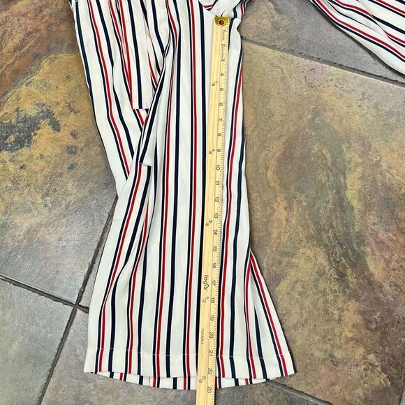 Zara Trafaluc Collection Cropped Wide Leg Striped America Pants Medium - Picture 6 of 12